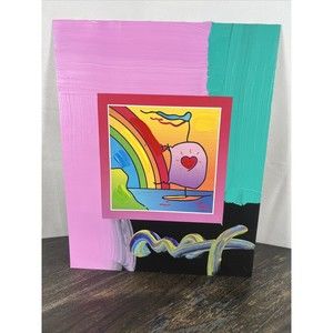 Peter Max Sailboat w/ Heart 248418 Hand Embellished Signed Serigraph